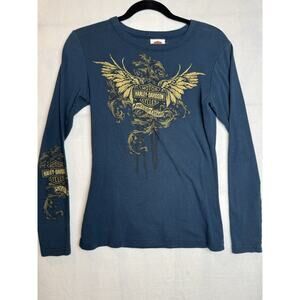 Harley-Davidson Long Sleeve T-Shirt Woman Black Size S Farthest‎ North Outpost